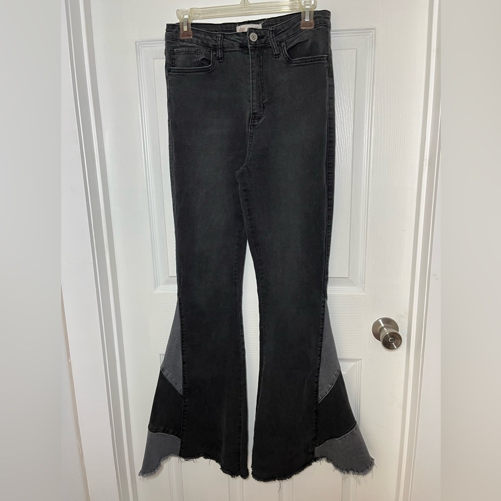 YMI Y2K Black and Gray Bellbottom Jeans
